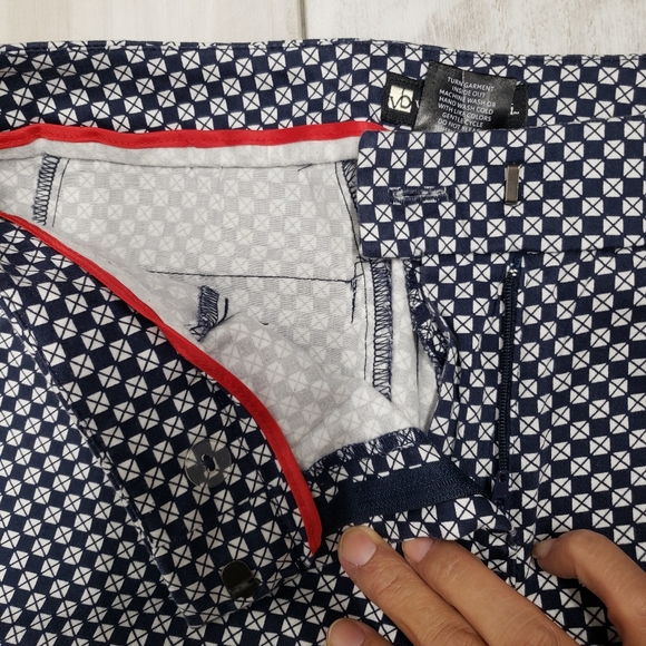 Valerie Bertinelli Cropped Pointi Pants Size 6 Navy White Work Preppy - Picture 9 of 12